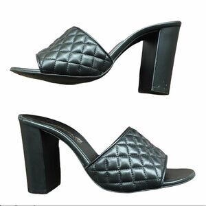 L’intervalle Quilted Leather Mule Heels Black 39